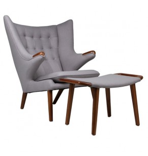 Hans Wegner Style Papa Bear Chair And Ottoman