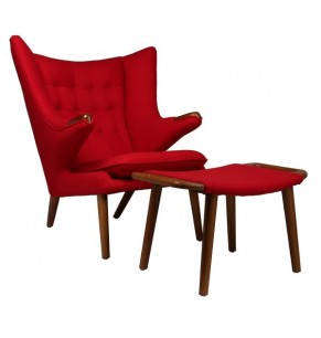 Hans Wegner Style Papa Bear Chair And Ottoman