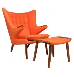 Hans Wegner Style Papa Bear Chair And Ottoman