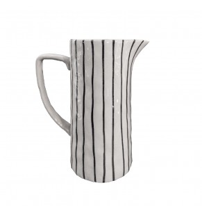 Large Porcelain Striped Pitcher