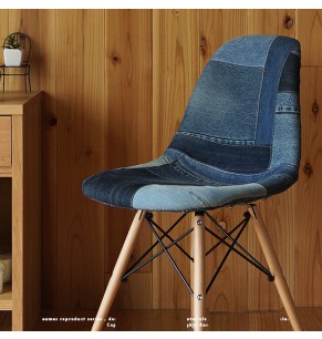 Charles Eames DSW Style Dining Chair - Upholstered - Full Fabric - Jean