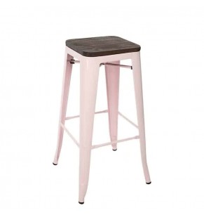 Xavier Pauchard Tolix Style Bar Stool (Wooden Top)