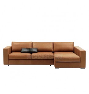 Kagan Leather Feather Down Sofa - L Shape