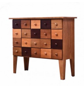 Keity Multicolor Solid Paulownia Wood Sideboard - 10 Drawers