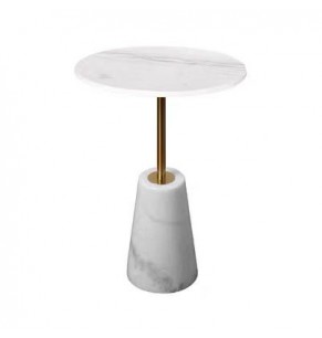 Lauren Side Table With Marble Base - Round Top