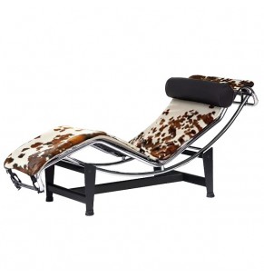 LE CORBUSIER LC4 STYLE CHAISE LOUNGE - COWHIDE