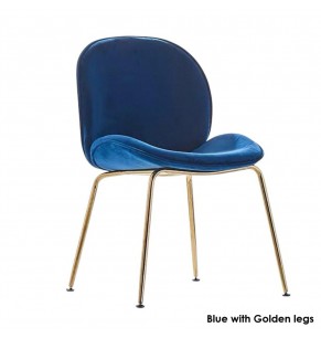 Luxurious Beetle Velvet Dining Chair with Metal Legs