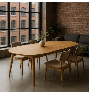 Luz Solid Oak Wood Dining Table