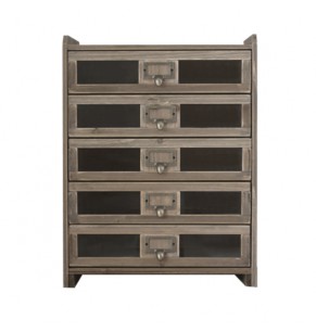 Makeba Solid Fir Wood Mini 5 Drawers Storage Cabinet