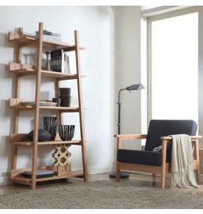 Marcus Solid Oak Wood Bookshelves / Bookcase