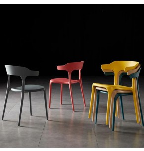 Miko Contemporary Stacking Plastic Armless Chairs
