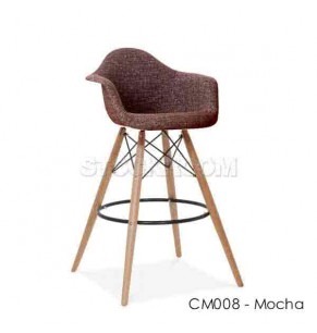 Charles Eames Upholstered DAW Style Bar Stool - Full Fabric