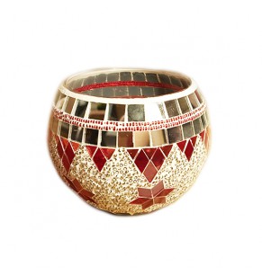 Mosaic Glass Candle Holder