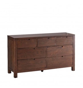 Natham Solid Oak Wood 7 Drawers Cabinet