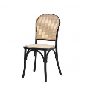 Nordal Solid Wood Dining Chair with Rattan