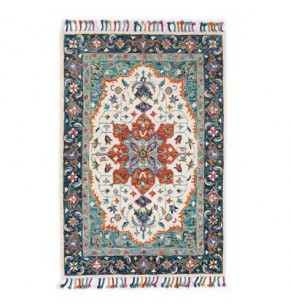 Nordic Plant Blue Flower Rug / Carpet