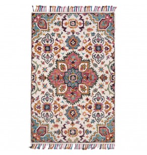 Nordic Plant White Flower Rug / Carpet