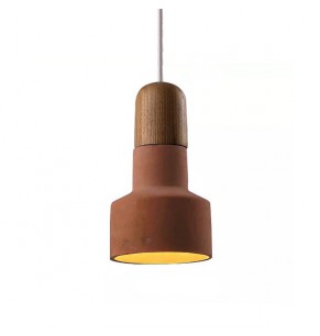 Wood Cement Vintage Drop Pendant Lamp