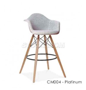 Charles Eames Upholstered DAW Style Bar Stool - Full Fabric