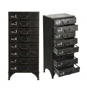 Garrett Industrial Loft 8 Drawers Rustic Metal Tall Dresser