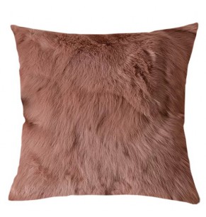 Rabbit Fur Patchwork Pillow