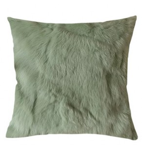 Rabbit Fur Patchwork Pillow