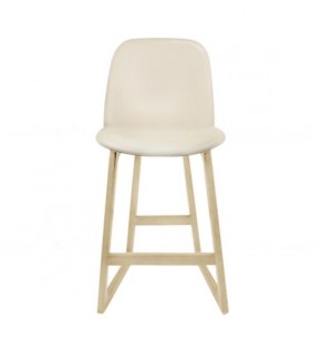 Renne Leather Upholstered Wood Barstool