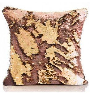 Rose & Gold Sequin Cushion