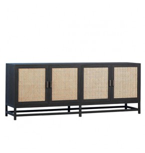 Rosette Solid Wood Rattan Sideboard