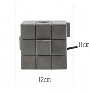Rubiks Cube Shape Cement Table Lamp