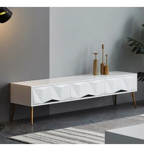 Sebastian Wave Style White TV Cabinet