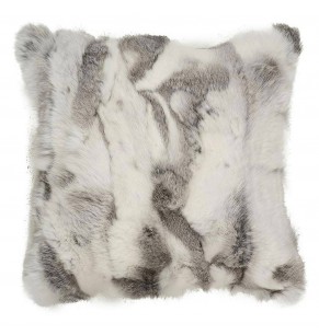 Rabbit Fur Patchwork Pillow