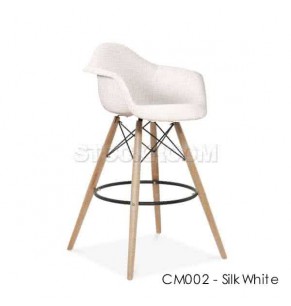 Charles Eames Upholstered DAW Style Bar Stool - Full Fabric