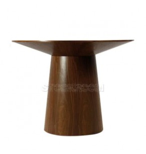 Tan/Garbarino Style Drum Walnut Round Table