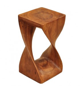 Solid Wood Twisted Stool / Side Table