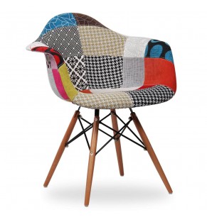 Charles Eames DAW Style Chair - Upholstered - Patched Version
