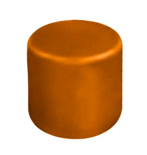 Stockroom Mini Cake Leather Ottoman - Round