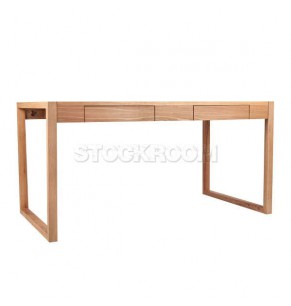 STOCKROOM Solid Oak Wood Working Desk with Drawer