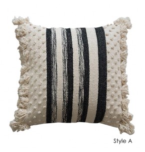Strip Knit Decorative Cushion