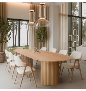 Tanner Slim Solid Oak Wood Table