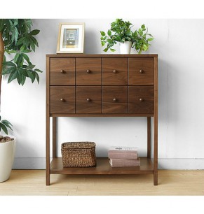 Thorsten Solid Oak Wood Console with Storage Cabinet