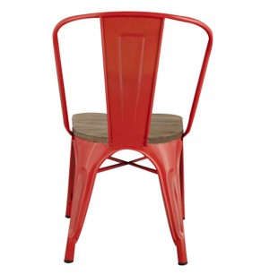 Xavier Pauchard Tolix Style Chair with Elm Seat - Stackable Dining Chair