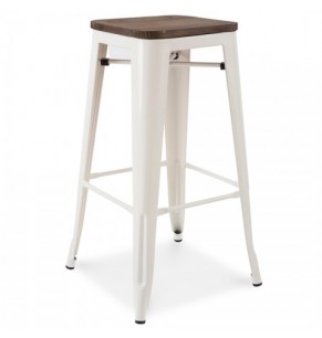 Xavier Pauchard Tolix Style Bar Stool (Wooden Top)