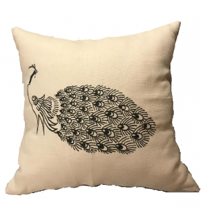 Peacock Cushion - White