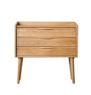 Viann Solid Oak Wood 3 Drawers Table