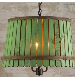 Vintage Barrel Crate Old Wood Pendant Lamp