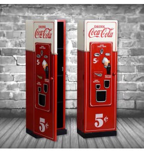 Vintage Coca-Cola Vending Machine Cabinet in Wood