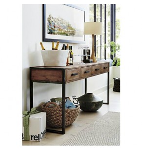 Waltner Loft Style Console Table with Drawers