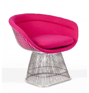 Warren Platner Style Wire Dining Chair upholstered