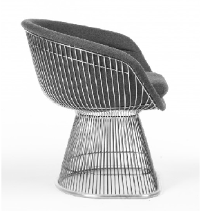 Warren Platner Style Wire Dining Chair upholstered